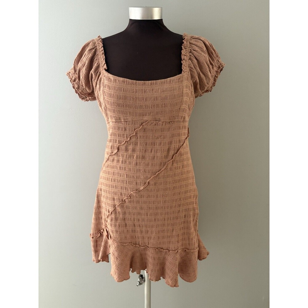 Free People Mini Dress Ruffle Size S Clay Free Est Endless Summer Elle Festival
